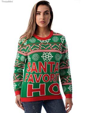 Ugly Christmas Sweater Womens Pullover Sweater Holiday Fun Sweater